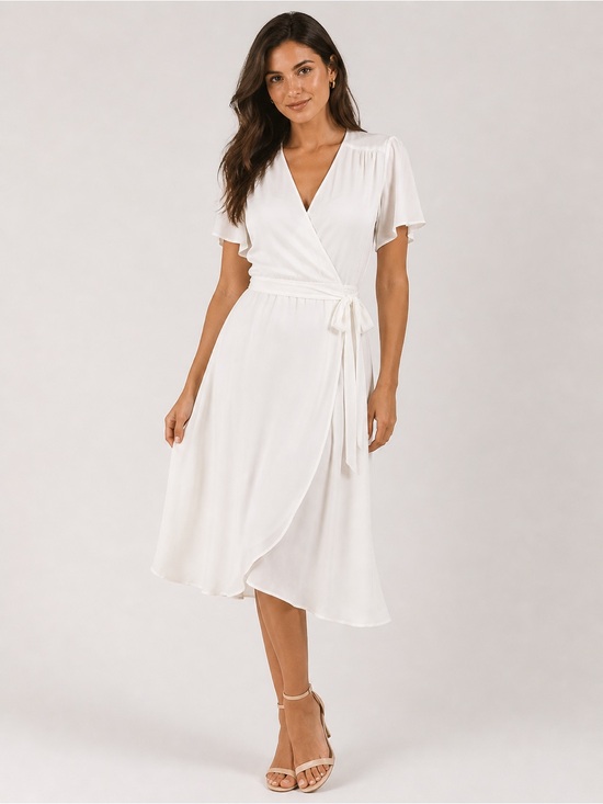 Lulus Dresses & Skirts - LULUS BRAND NEW Elegant White Wrap Dress
